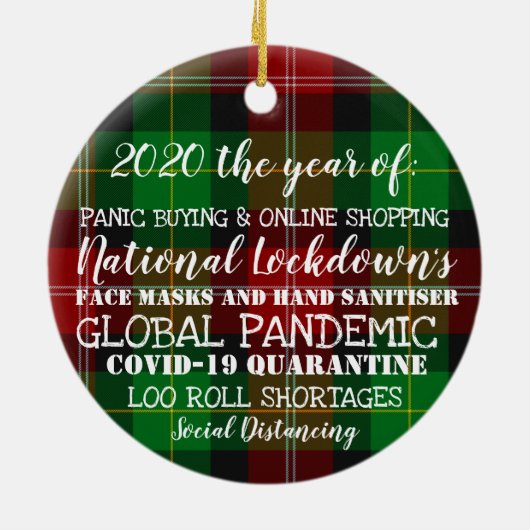 19 2020: het jaar van de afsluitisolatie keramisch ornament (Achterkant)