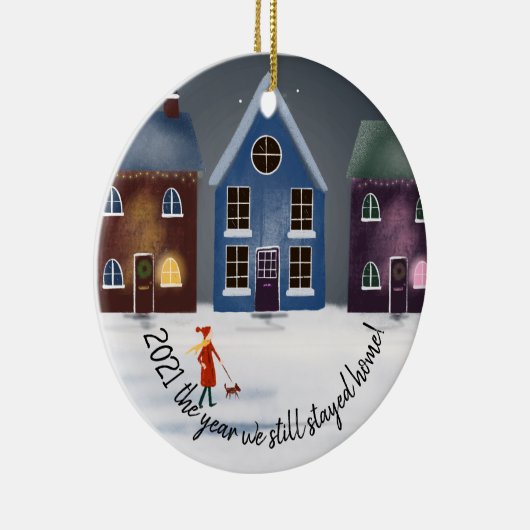 19.2022 het jaar dat we nog steeds thuisbleven keramisch ornament (Rechts)