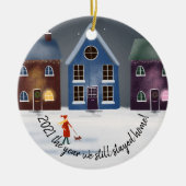 19.2022 het jaar dat we nog steeds thuisbleven keramisch ornament (Voorkant)