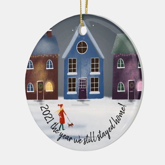 19.2022 het jaar dat we nog steeds thuisbleven keramisch ornament (Links)