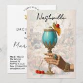 *~* 19 A101 Cocktail FOTO Nashville BACHELORETTE Kaart (Voorkant / Achterkant)