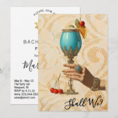 *~* 19 A101 Versierde Cocktail FOTO BACHELORETTE Kaart (Voorkant / Achterkant)