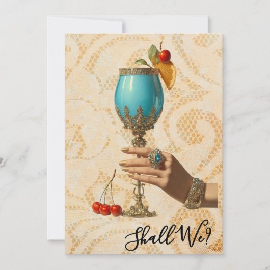 *~* 19 A101 Versierde Cocktail FOTO DEBUITPARETTE Kaart (Voorkant)