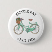 19 april is fietsdag ronde button 5,7 cm (Voorkant)