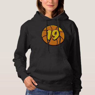 19 Basketball Birthday Theme Bday Party 19th Celeb Hoodie