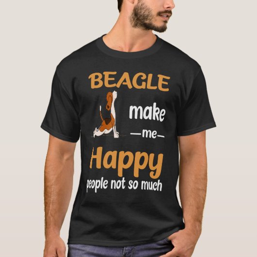 19 Beagle maak me gelukkig T-shirt (Voorkant)