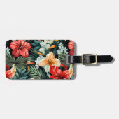 #19 Bloemen patroon Bagagelabel (Voorkant horizontaal)