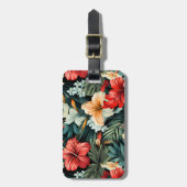 #19 Bloemen patroon Bagagelabel (Voorkant verticaal)