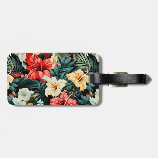 #19 Bloemen patroon Bagagelabel (Achterkant horizontaal)