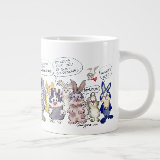 19 Cartoon Appreciation Bunny Rabbits Jumbo Mok (Rechts)