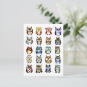 19 en 1 Kat en eigenaar Briefkaart (Staand voorkant)