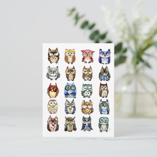 19 en 1 Kat en eigenaar Briefkaart (Staand voorkant)