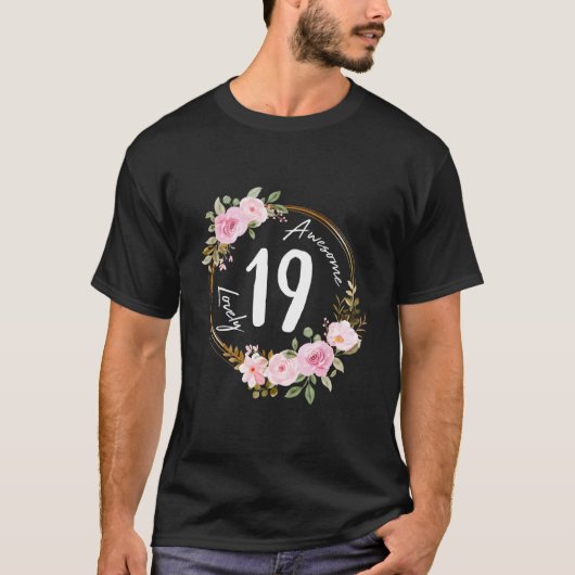 19 Floral Wreath Summer Flower T-shirt (Voorkant)