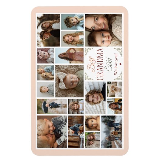 19 Fotocollage Beste oma ooit Magneet (Verticaal)