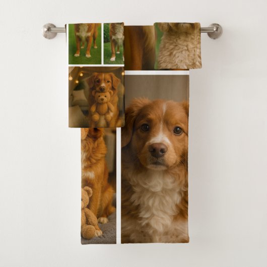 19 Fotocollage gepersonaliseerde aangepaste Bad Handdoek (Insitu)