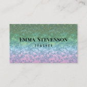 19 Groenroze, abstract, patroon, roze en groen Visitekaartje (Voorkant)