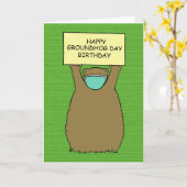 19 Groundhog Day Birthday Kaart (Gele Bloem)