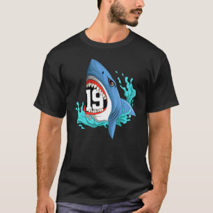 19 Haaien Birthday Animal ThMED Bday Party Celebra T-shirt