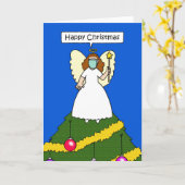 19 Happy kerstengel in een masker Kaart (Gele Bloem)