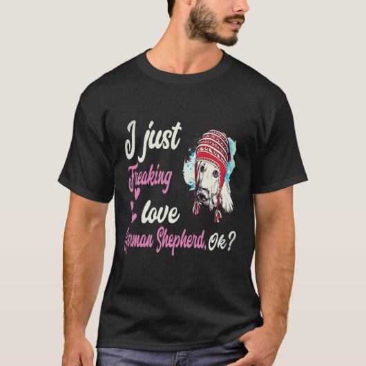 19 Ik hou gewoon van Duitse Herder OK Duitse  T-shirt (Voorkant)