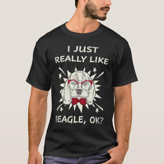 19 Ik vind Beagle gewoon echt leuk T-shirt (Voorkant)