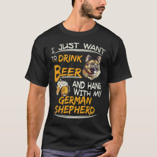 19 Ik wil gewoon bier drinken en met mijn teefje o T-shirt