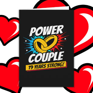 19 jaar Comic Super Power Couple 19e Jubileum Kaart