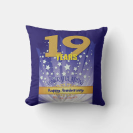 19 Jaar CUSTOM NAAM 12 Stap Jubileum Groot Nummer Kussen