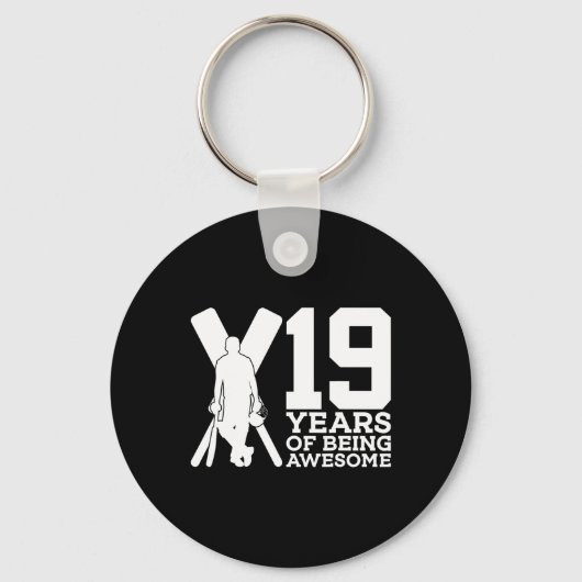 19 jaar geweldig cricket 19e verjaardag sleutelhanger (Voorkant)