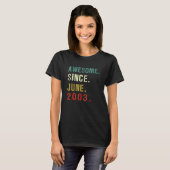 19 jaar Geweldige sinds juni 2003 19e verjaardag T-shirt (Voorkant volledig)