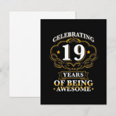 19 jaar Geweldige vieren Bedankkaart (Voorkant / Achterkant)