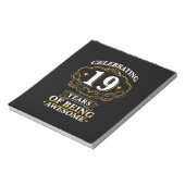 19 jaar Geweldige vieren Notitieblok (Linkerzijde)