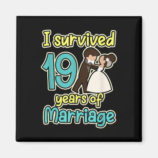 19 Jaar Huwelijk Echtgenote Bruiloftsverjaardag Magneet