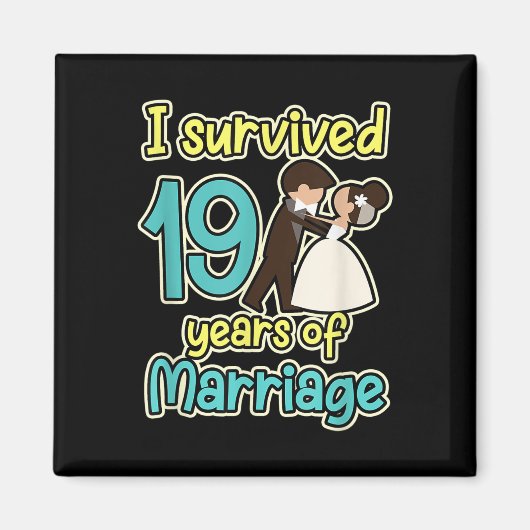 19 Jaar Huwelijk Echtgenote Bruiloftsverjaardag Magneet (Voorkant)