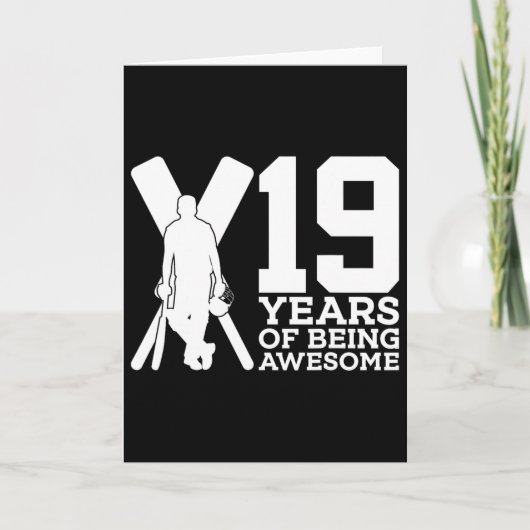19 jaar lang geweldig cricketen 19e verjaardag kaart (Voorkant)