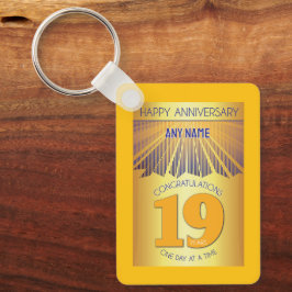 19 Jaar Nuchter Jubileum | Gouden Straal 12 Stappe Sleutelhanger