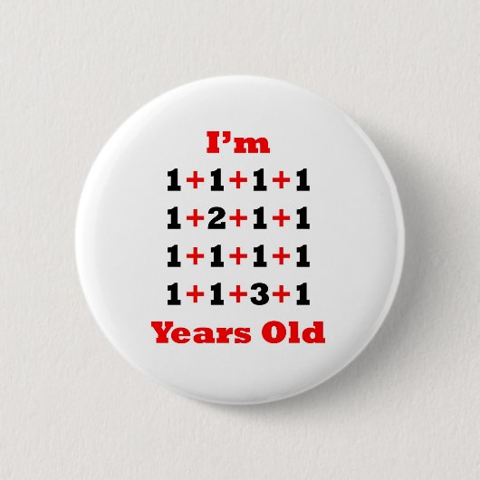 19 jaar oud Blk Red Ronde Button 5,7 Cm (Voorkant)