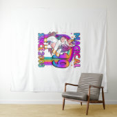 19 jaar oud eenhoorn flossende 19e verjaardag meis wandkleed (In Situ (horizontaal))