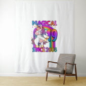 19 jaar oud eenhoorn flossende 19e verjaardag meis wandkleed (In situ)