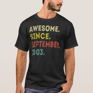 19 jaar oud Geweldige sinds september 2003 19e 12 T-shirt