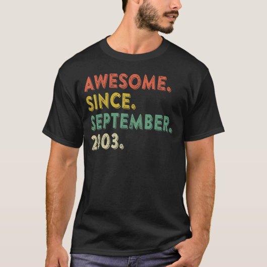 19 jaar oud Geweldige sinds september 2003 19e 17 T-shirt (Voorkant)