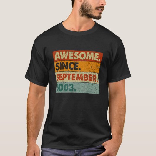 19 jaar oud Geweldige sinds september 2003 19e str T-shirt (Voorkant)