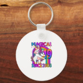 19 jaar oud Unicorn Flossing 19th Birthday Girl U Sleutelhanger (Voorkant)