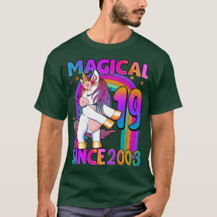 19 jaar oud Unicorn Flossing 19th Birthday Girl U T-shirt