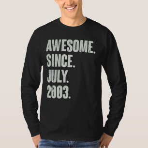 19 jaar oude 19e verjaardag Geweldige sinds juli 2 T-shirt