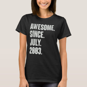 19 jaar oude 19e verjaardag Geweldige sinds juli 2 T-shirt