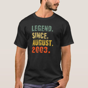 19 jaar oude 19e verjaardag Legende sinds augustus T-shirt
