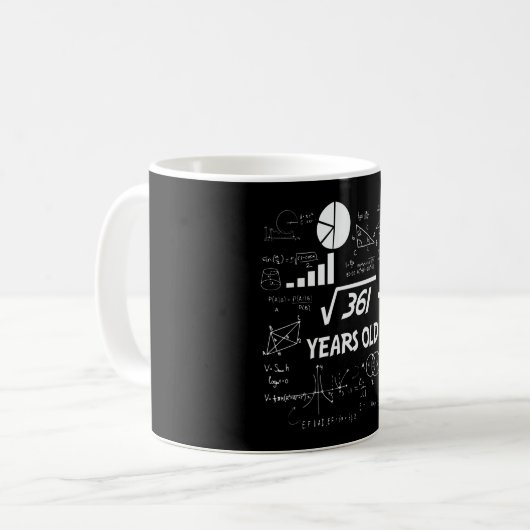 19 jaar oude Bday Geeky Wiskunde 19e verjaardagsca Koffiemok (Voorkant links)