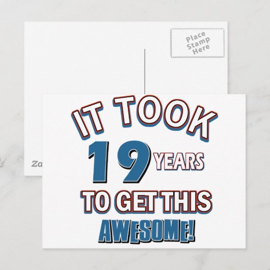 19 jaar oude design briefkaart (Voorkant / Achterkant)