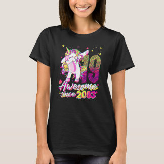 19 Jaar Oude Eenhoorn Dabbing 19e Verjaardag Eenho T-shirt